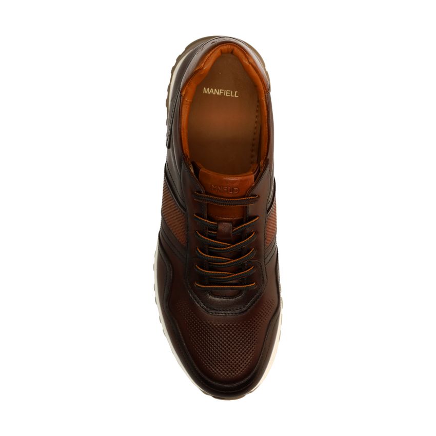 Bruine leren sneakers