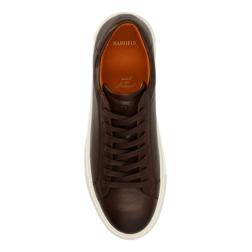 Bruine leren sneakers