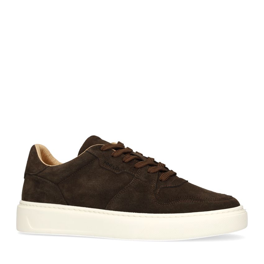 Dunkelbraune Veloursleder-Sneaker