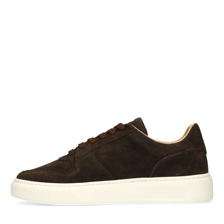 Dunkelbraune Veloursleder-Sneaker