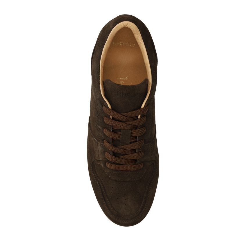 Dunkelbraune Veloursleder-Sneaker