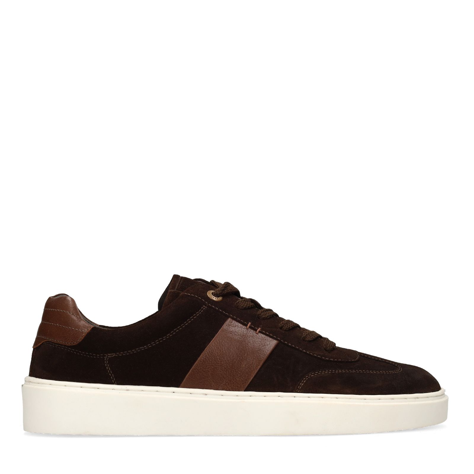 Dunkelbraune Veloursleder-Sneaker