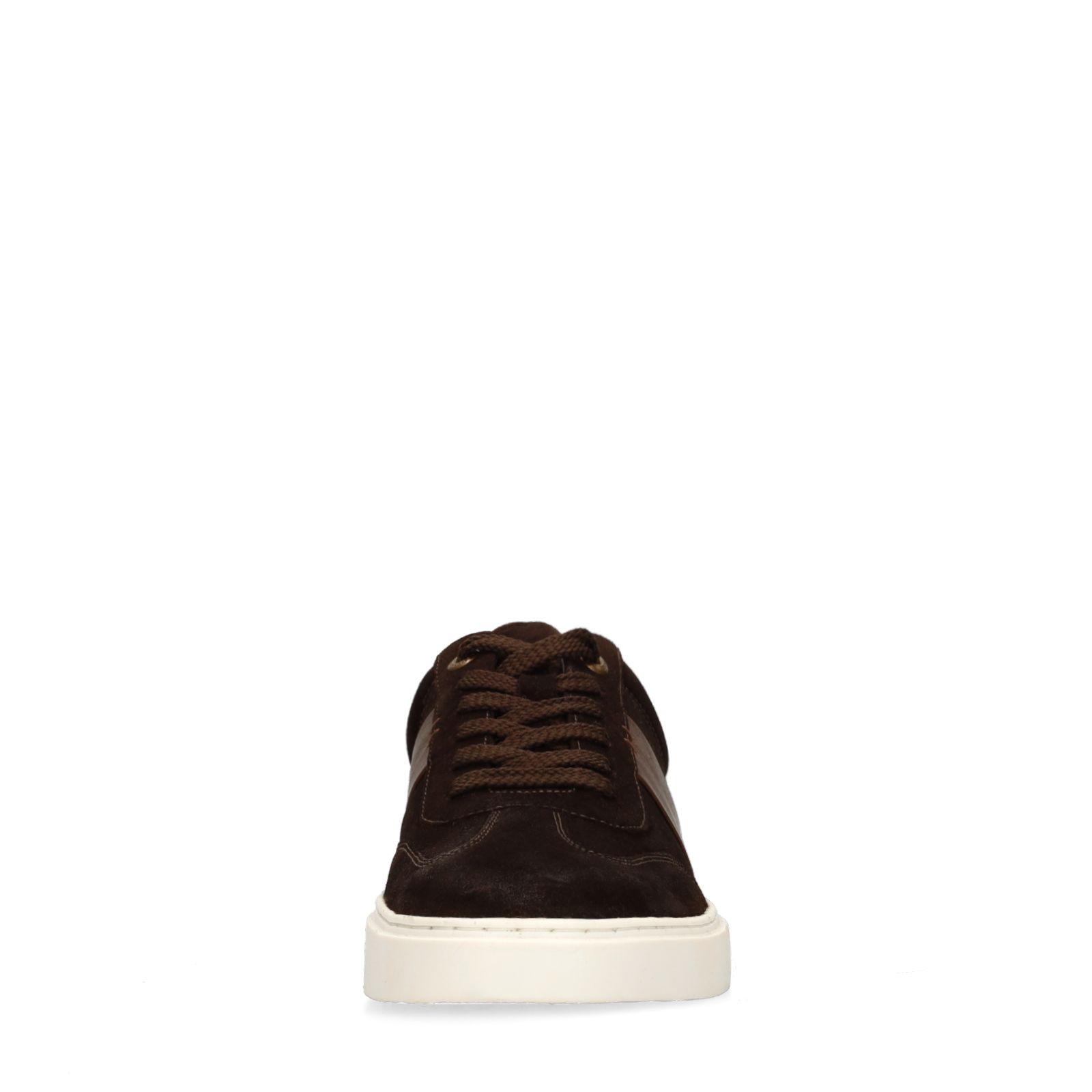 Dunkelbraune Veloursleder-Sneaker