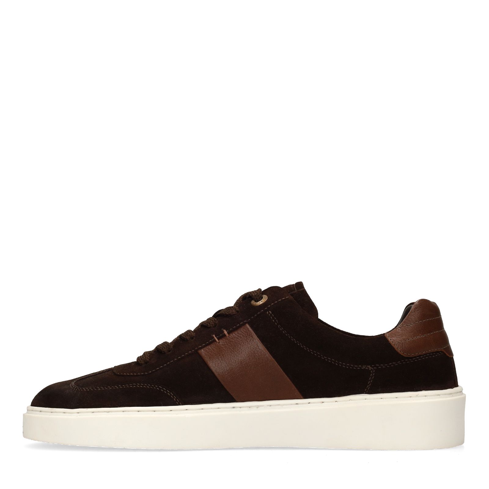 Dunkelbraune Veloursleder-Sneaker