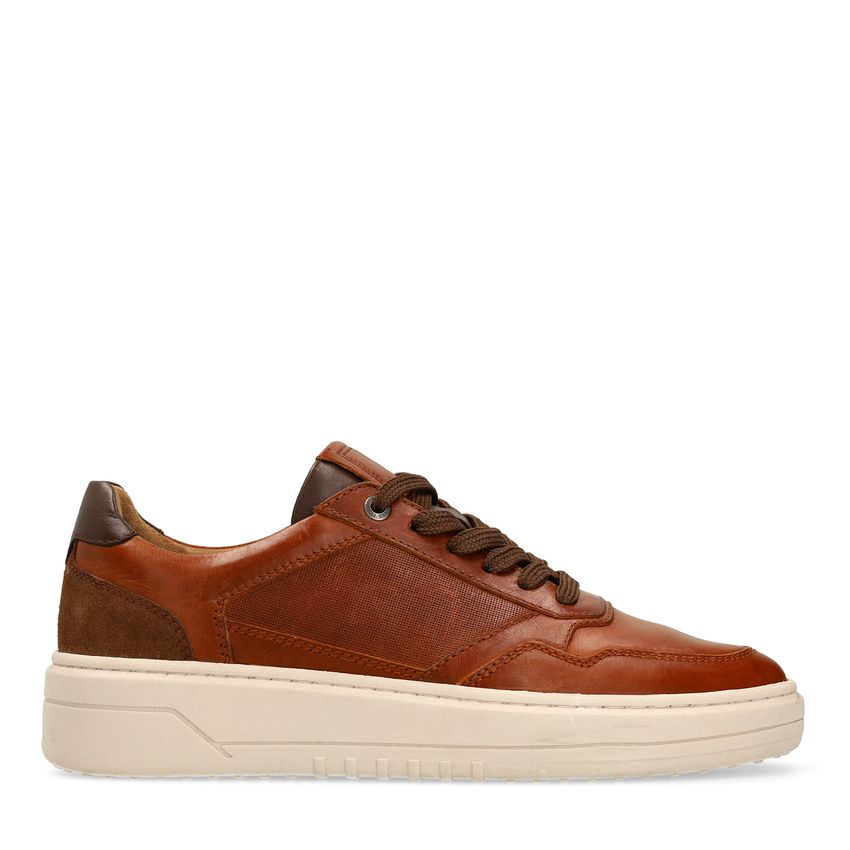 Cognacfarbene Ledersneaker