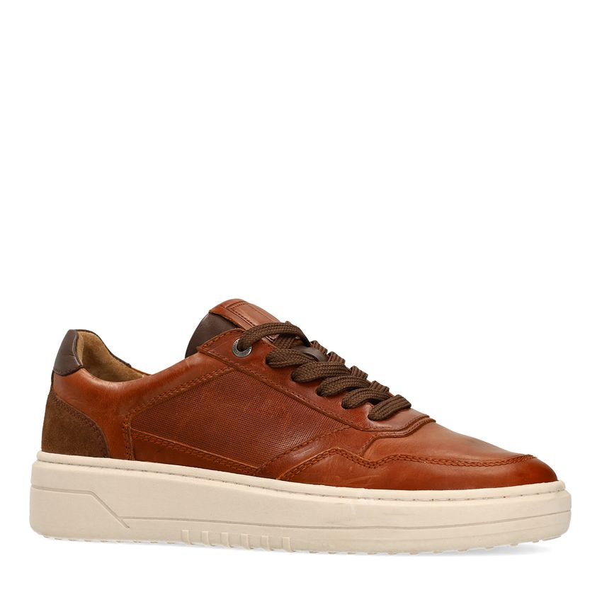 Cognac leren sneakers