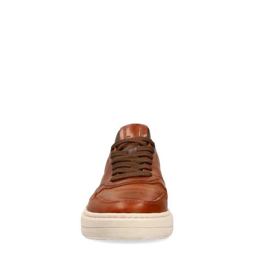 Cognac leren sneakers