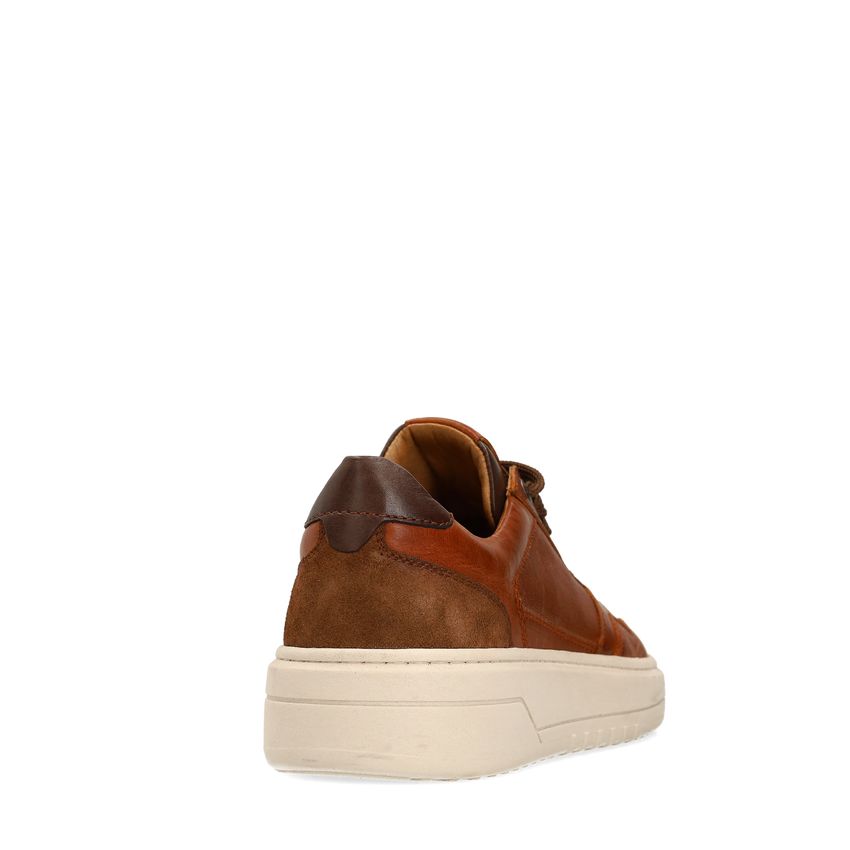 Cognac leren sneakers