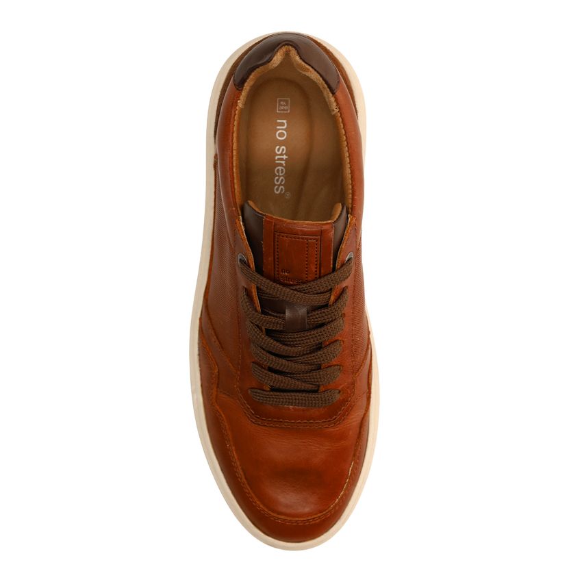 Cognac leren sneakers