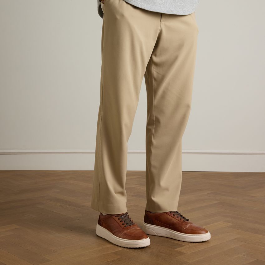 Cognac leren sneakers