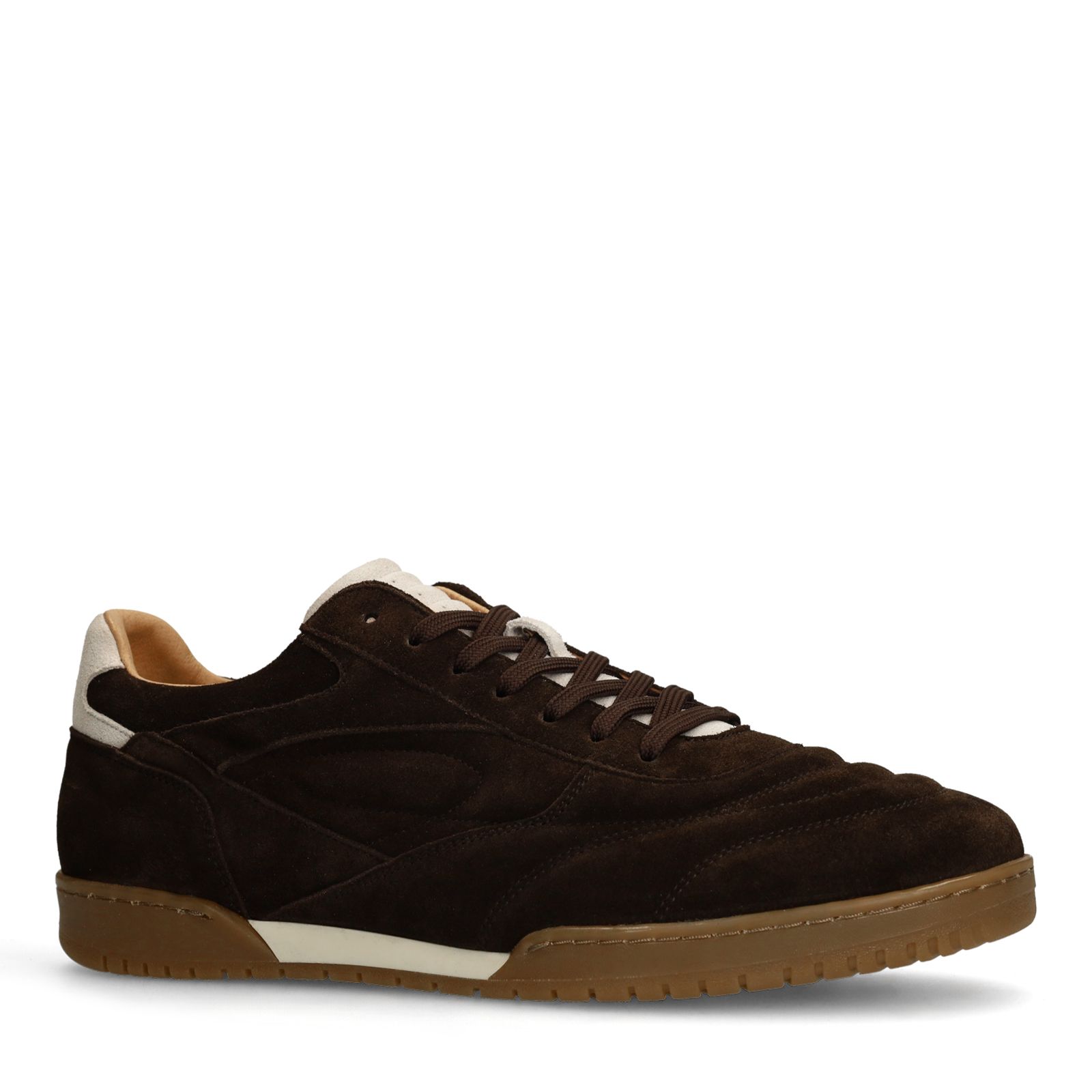 Dunkelbraune Veloursleder-Sneaker