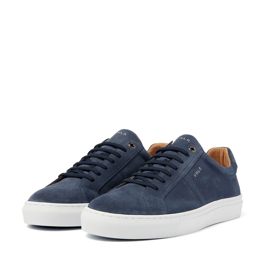 Blaue Veloursleder-Sneaker