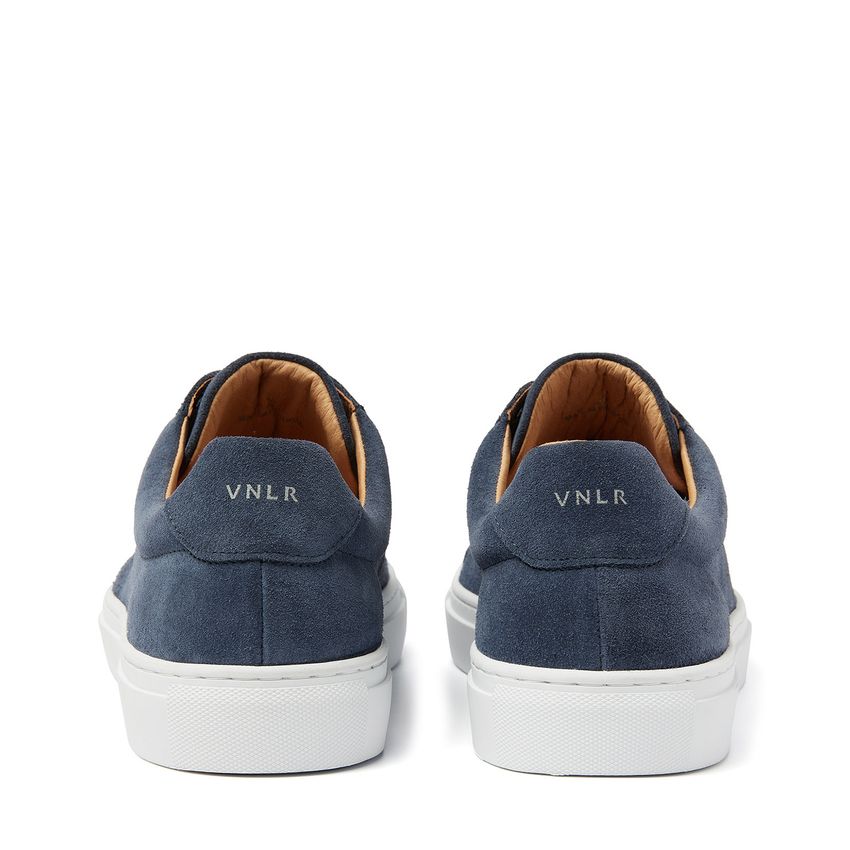 Blaue Veloursleder-Sneaker