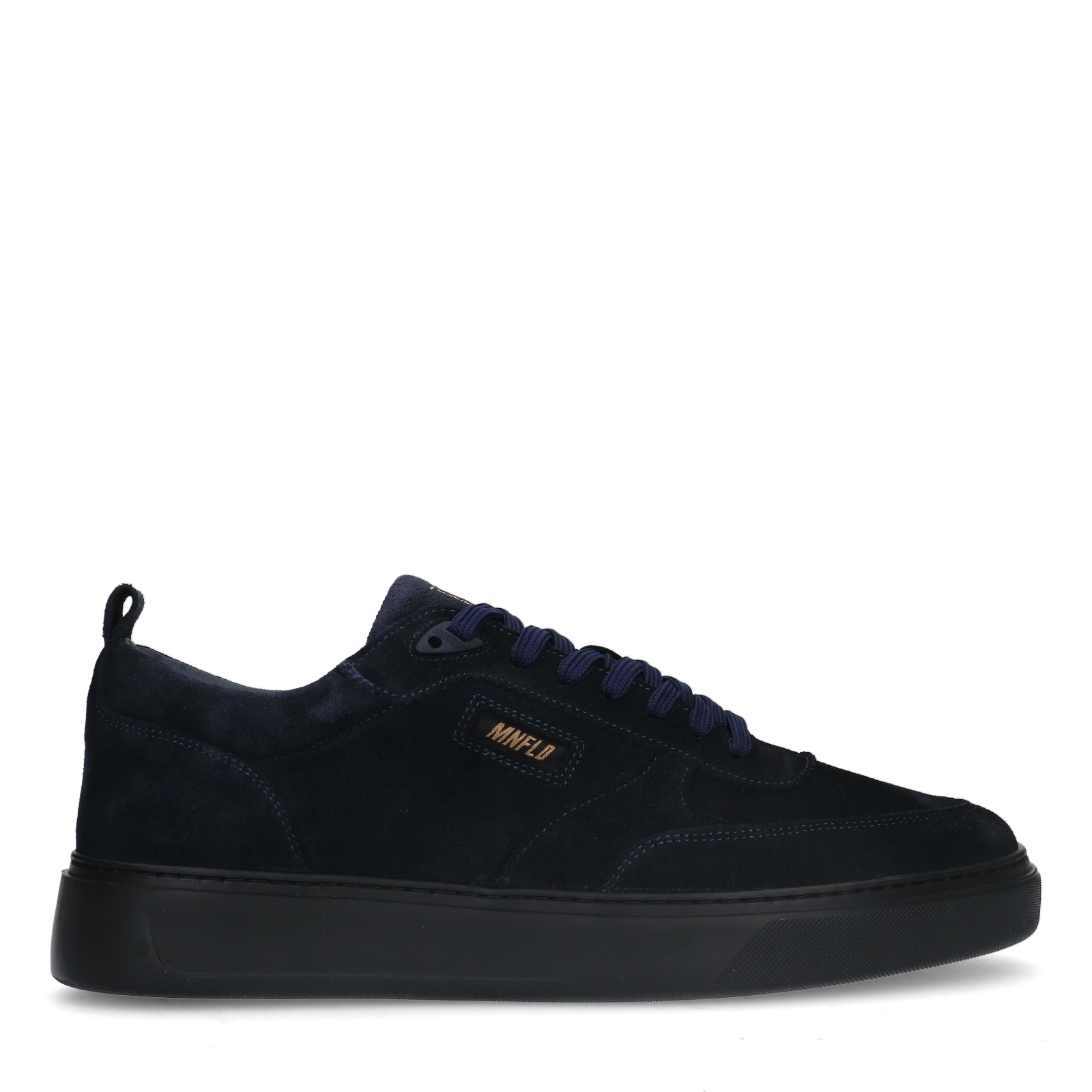 Dunkelblaue Veloursleder-Sneaker | Flache sneaker | Manfield 