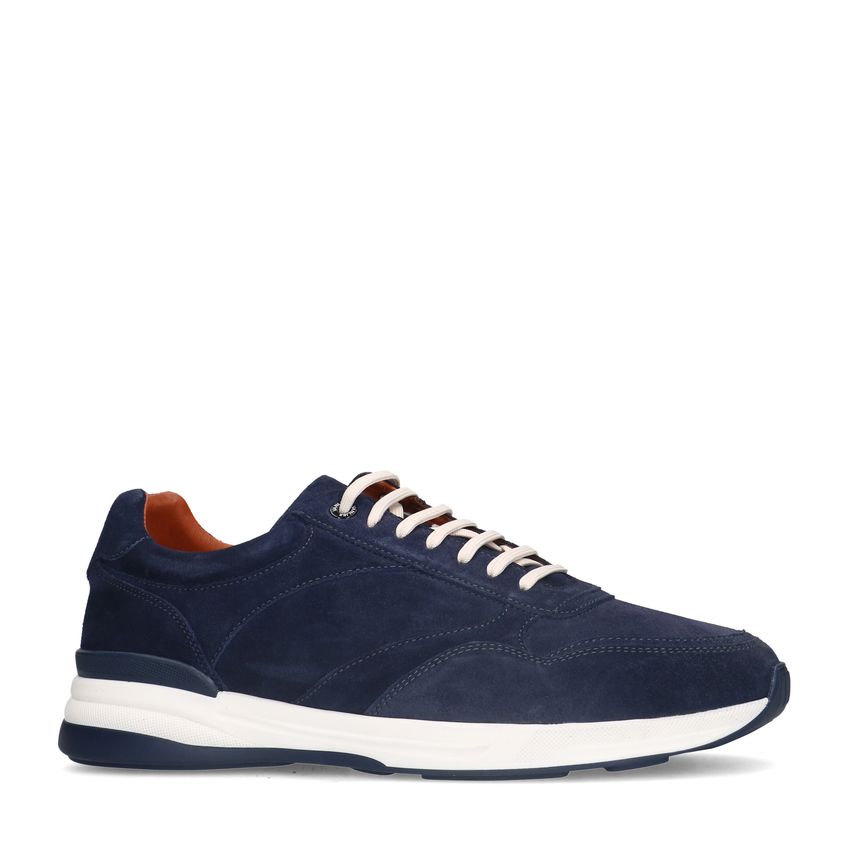 Blauwe suède sneakers