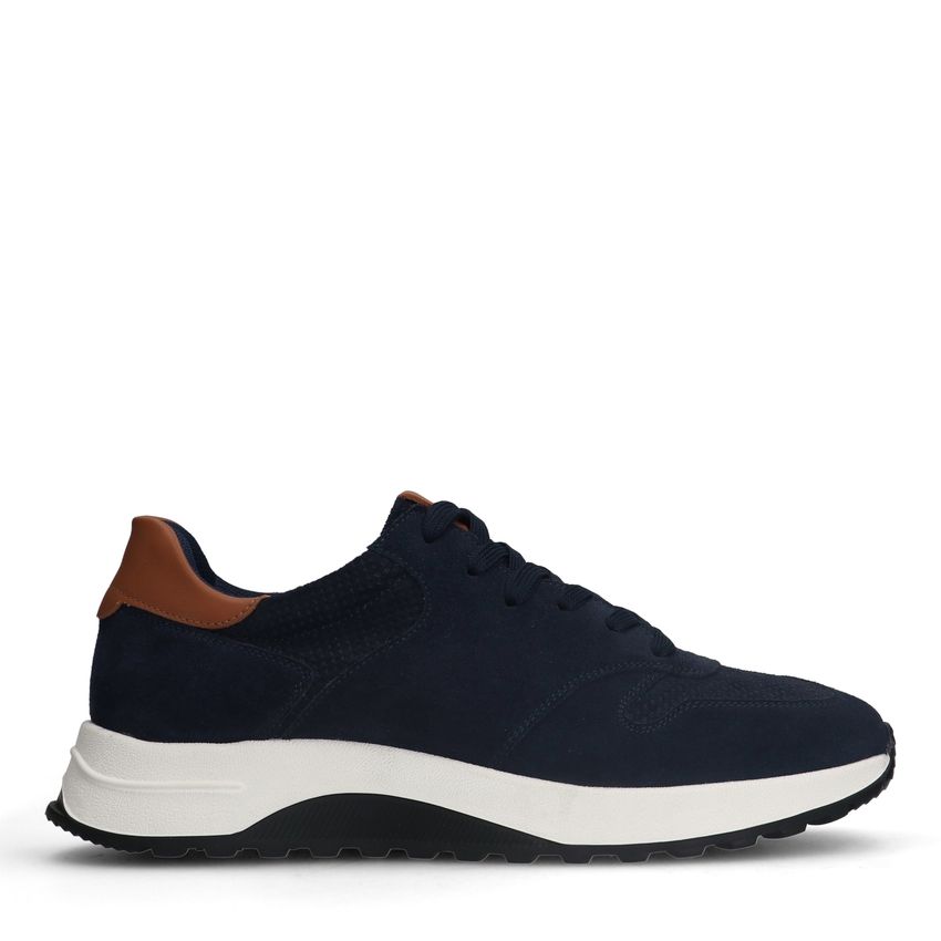 Blaue Veloursleder-Sneaker