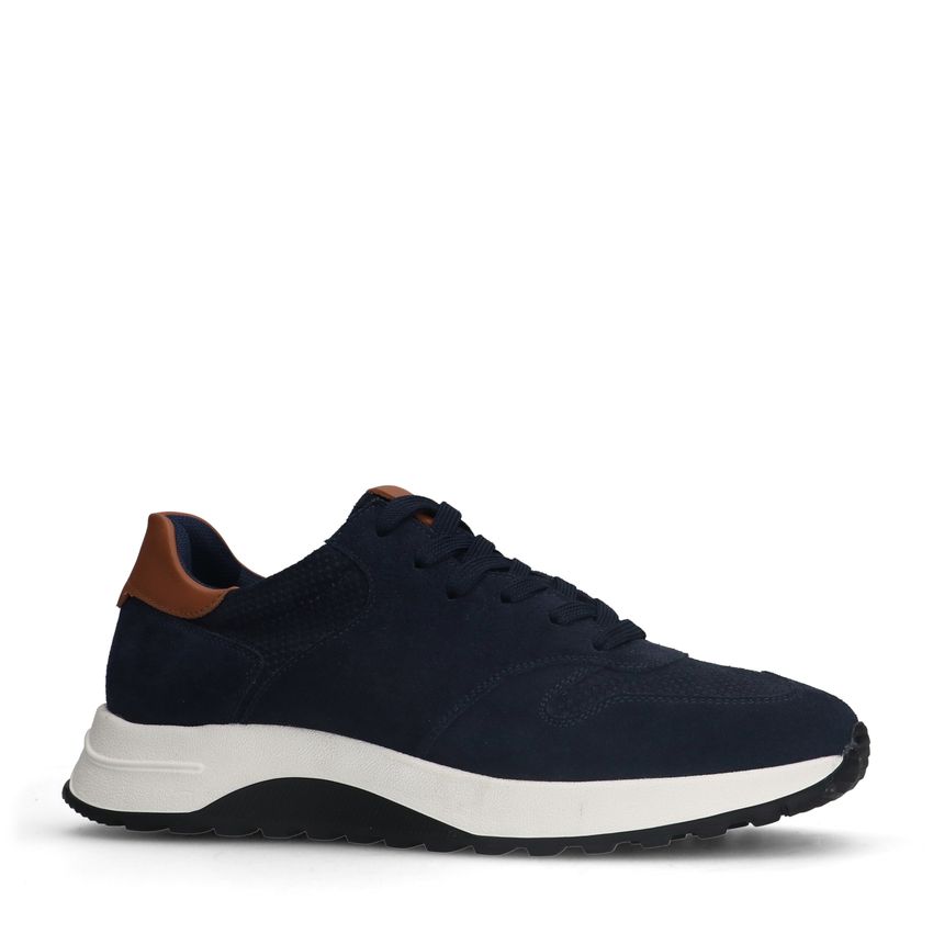 Blaue Veloursleder-Sneaker