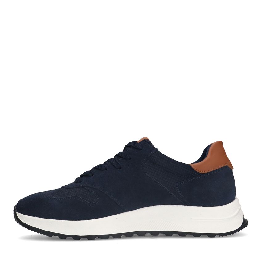 Blaue Veloursleder-Sneaker