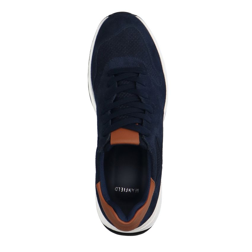 Blaue Veloursleder-Sneaker