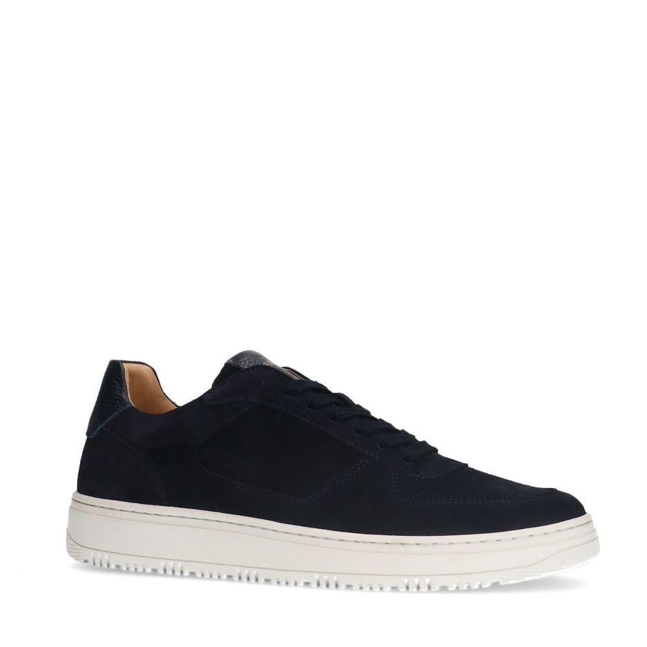 Marineblaue Veloursleder-Sneaker