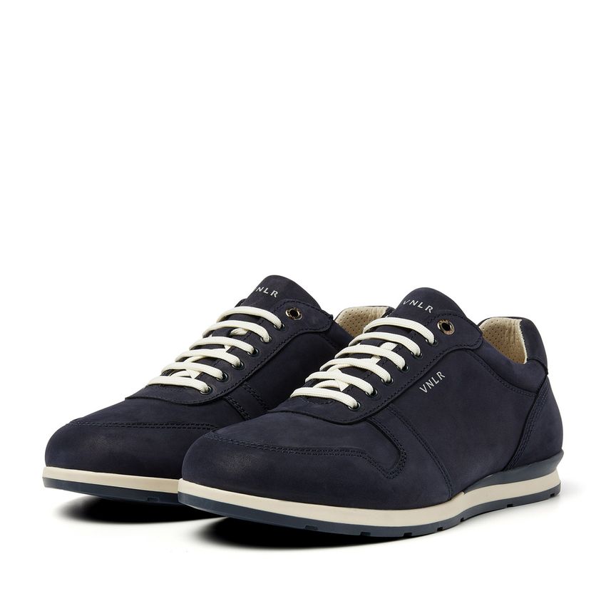 Blaue Nubuk-Sneaker