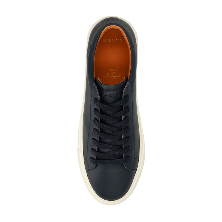 Navy leren sneakers