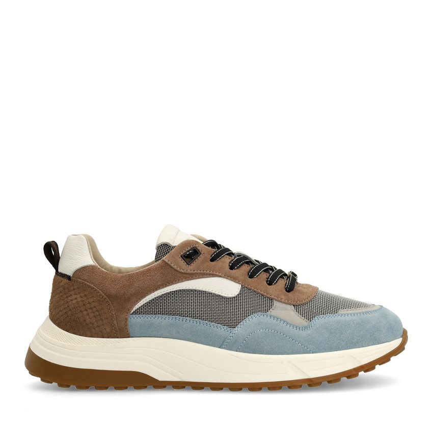 Blauwe suède sneakers