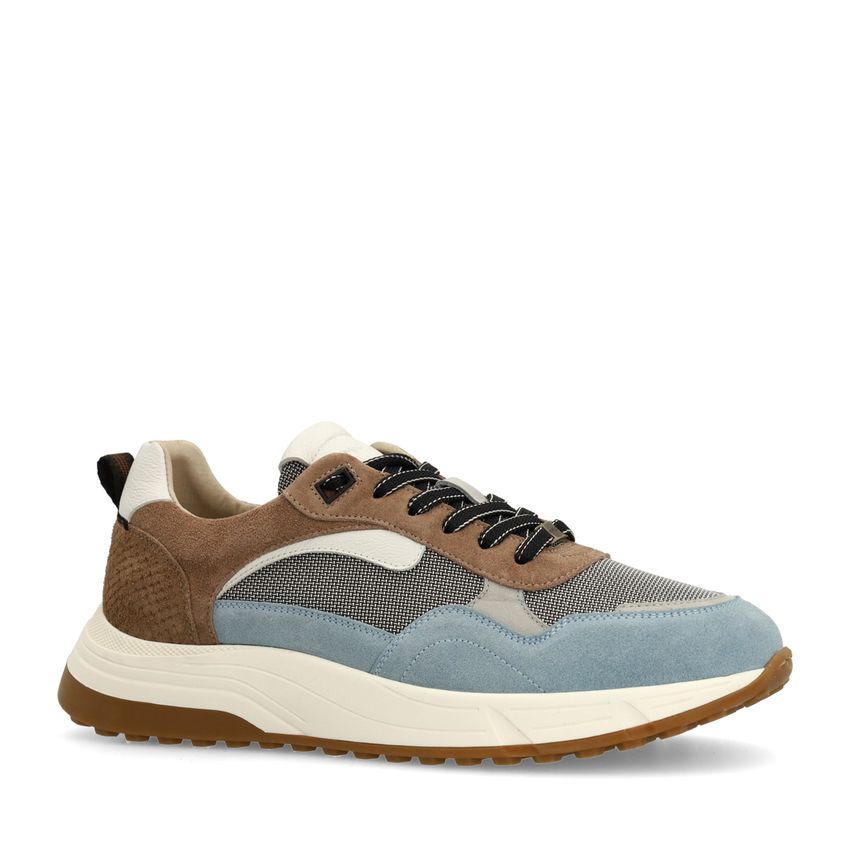 Blauwe suède sneakers
