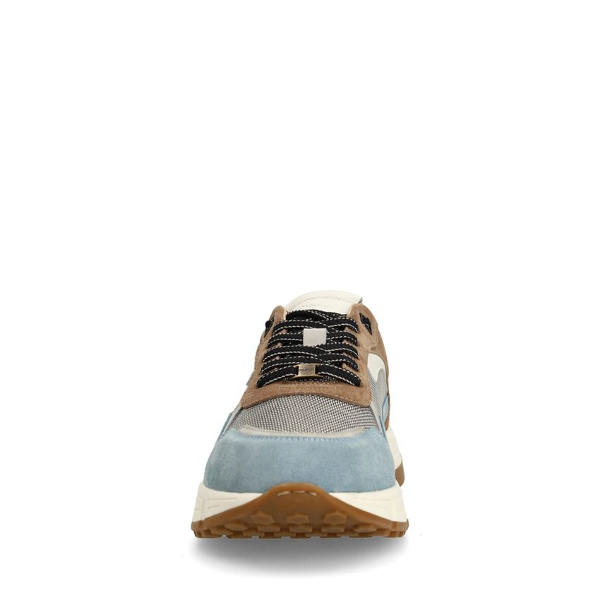 Blauwe suède sneakers