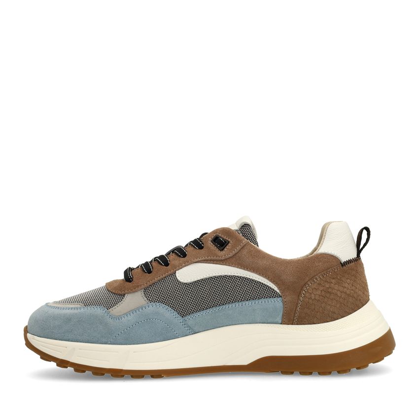 Blauwe suède sneakers
