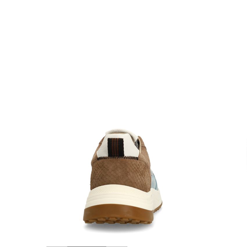 Blaue Veloursleder-Sneaker