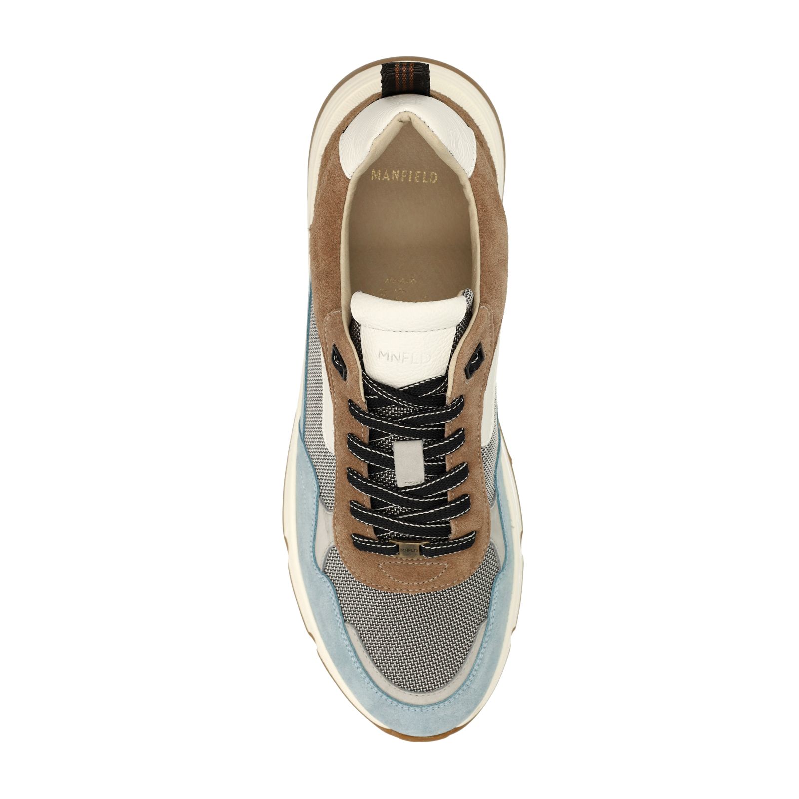 Blaue Veloursleder-Sneaker