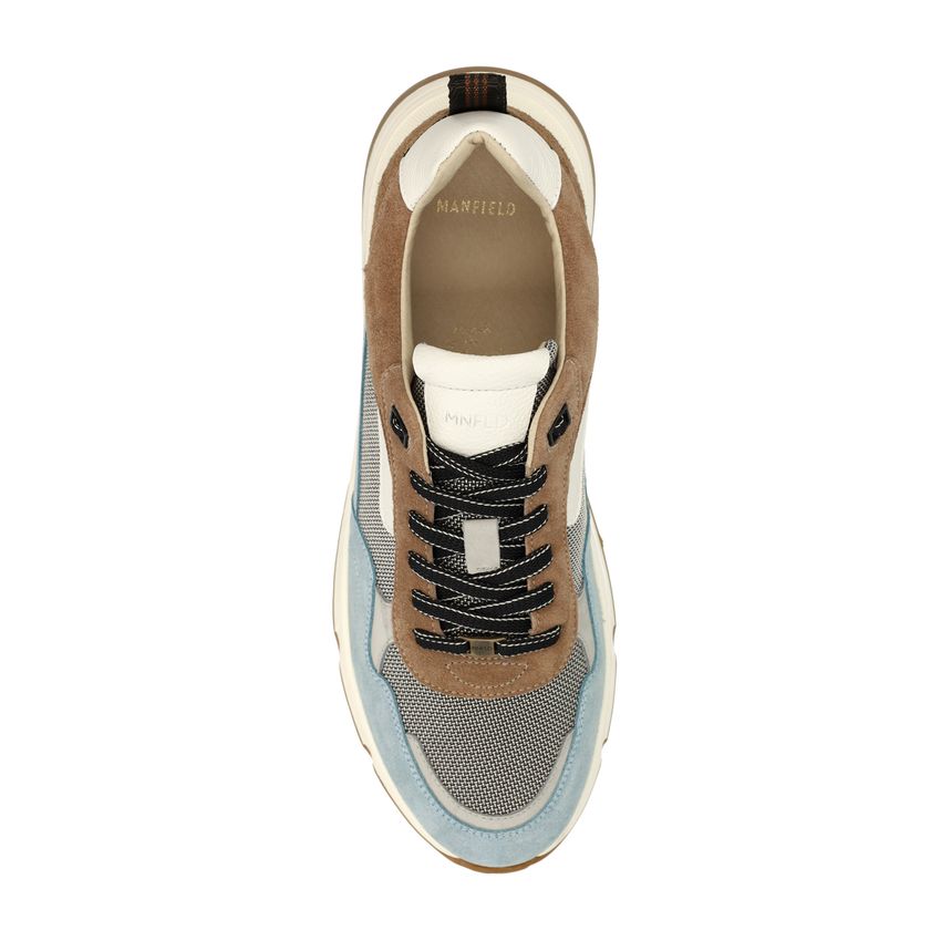 Blaue Veloursleder-Sneaker