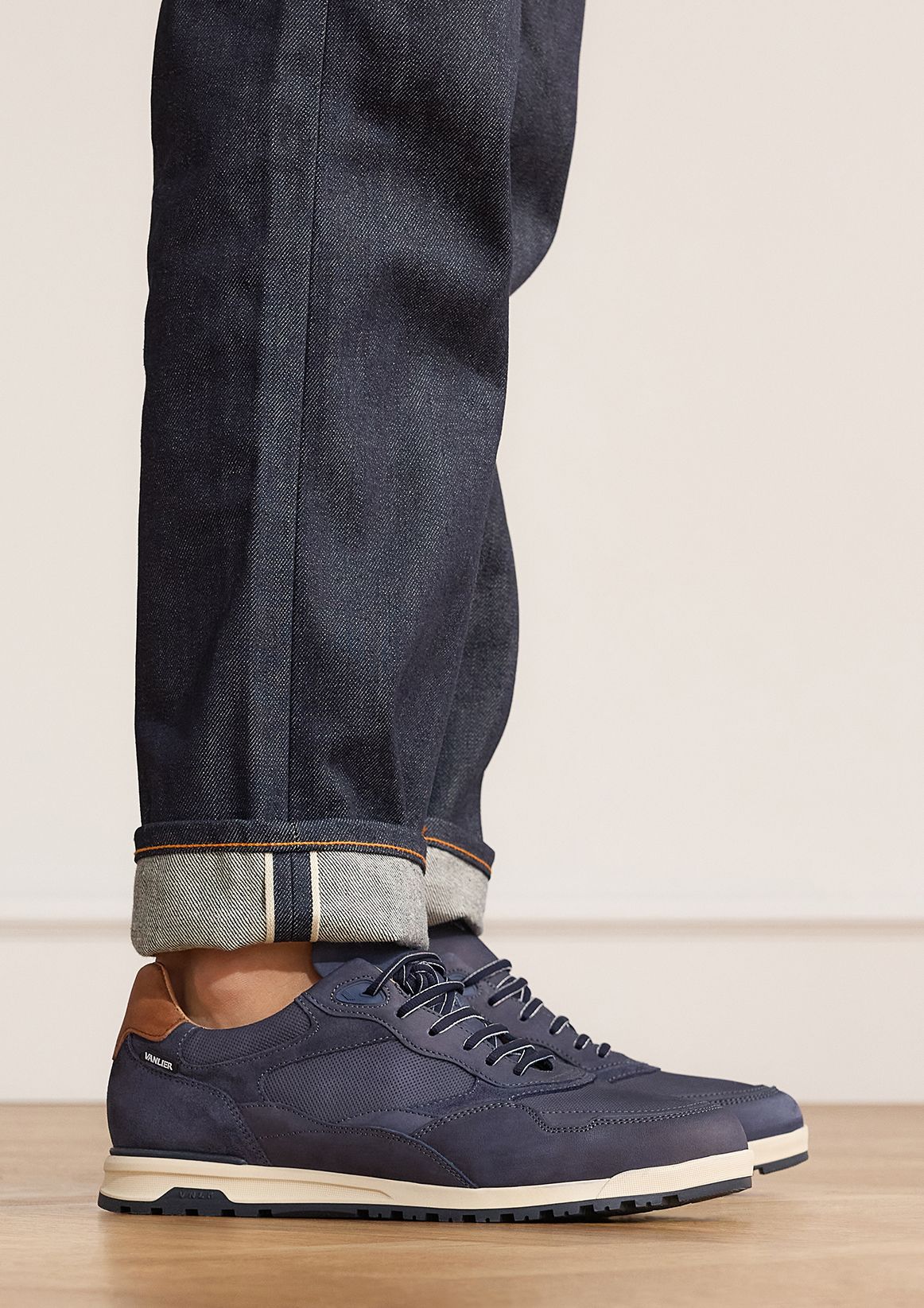 Donkerblauwe Ravello nubuck sneakers