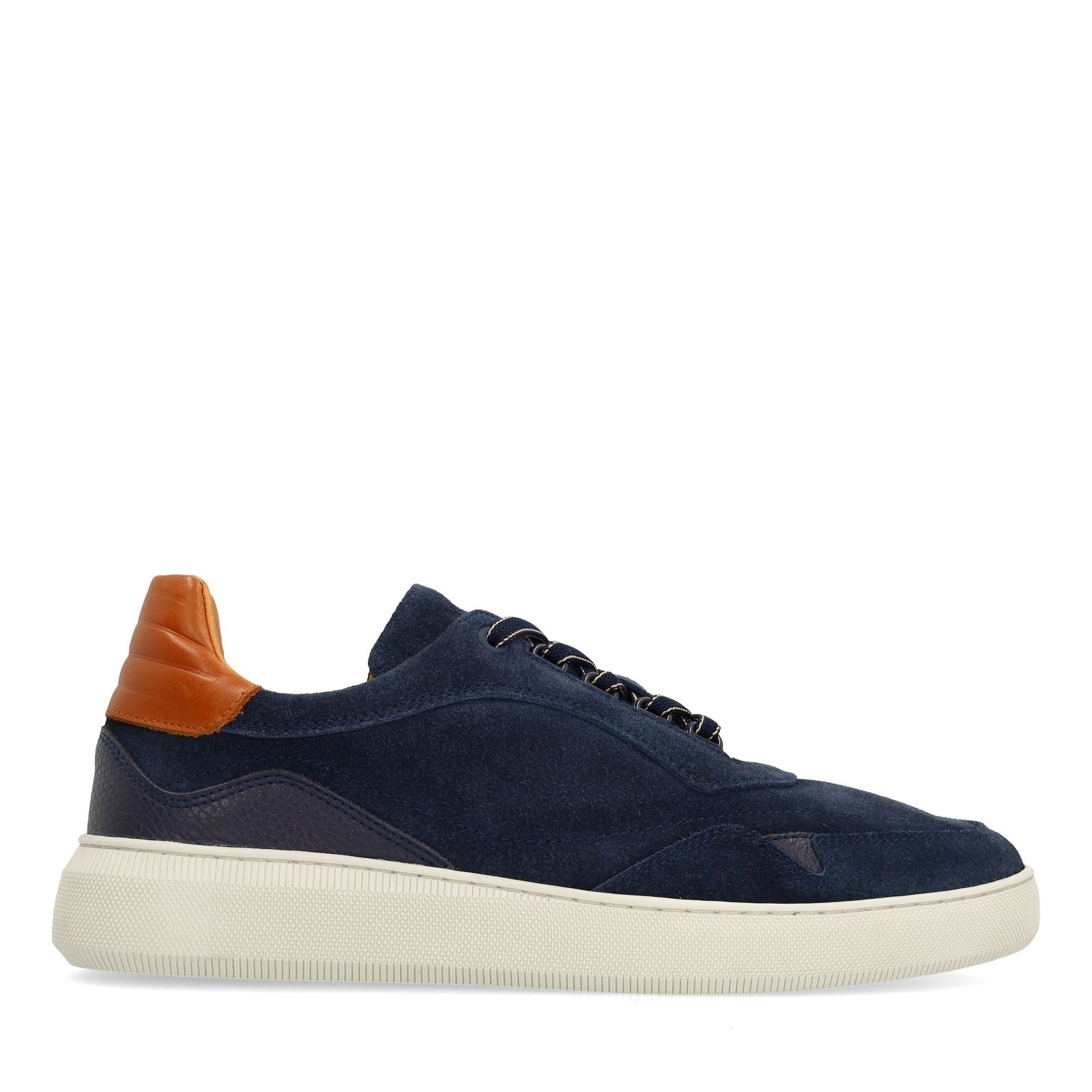 Donkerblauwe suède sneakers