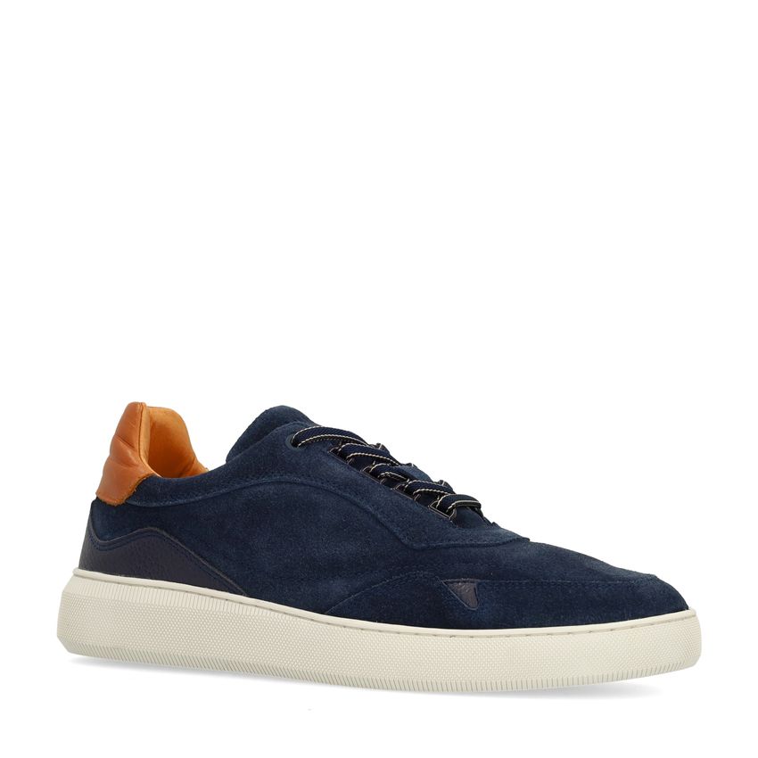 Marineblaue Veloursleder-Sneaker