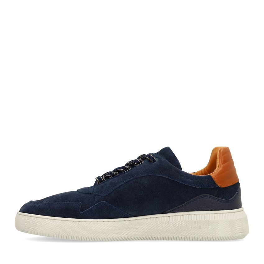 Marineblaue Veloursleder-Sneaker