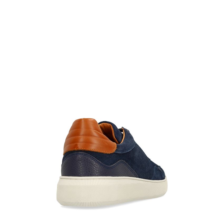 Marineblaue Veloursleder-Sneaker