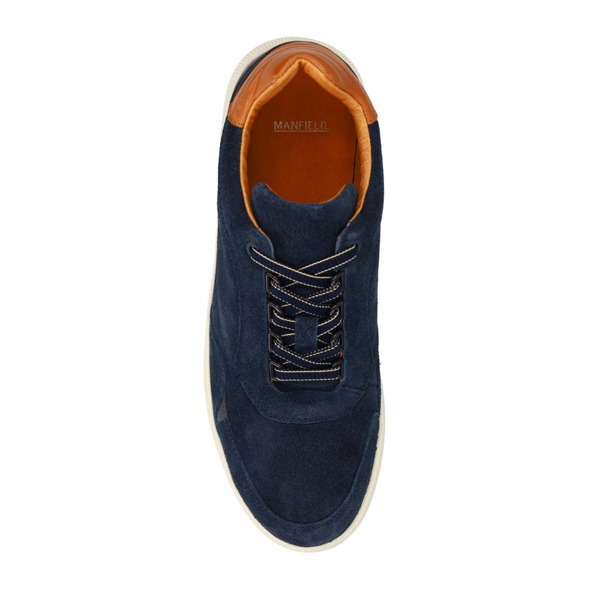 Marineblaue Veloursleder-Sneaker