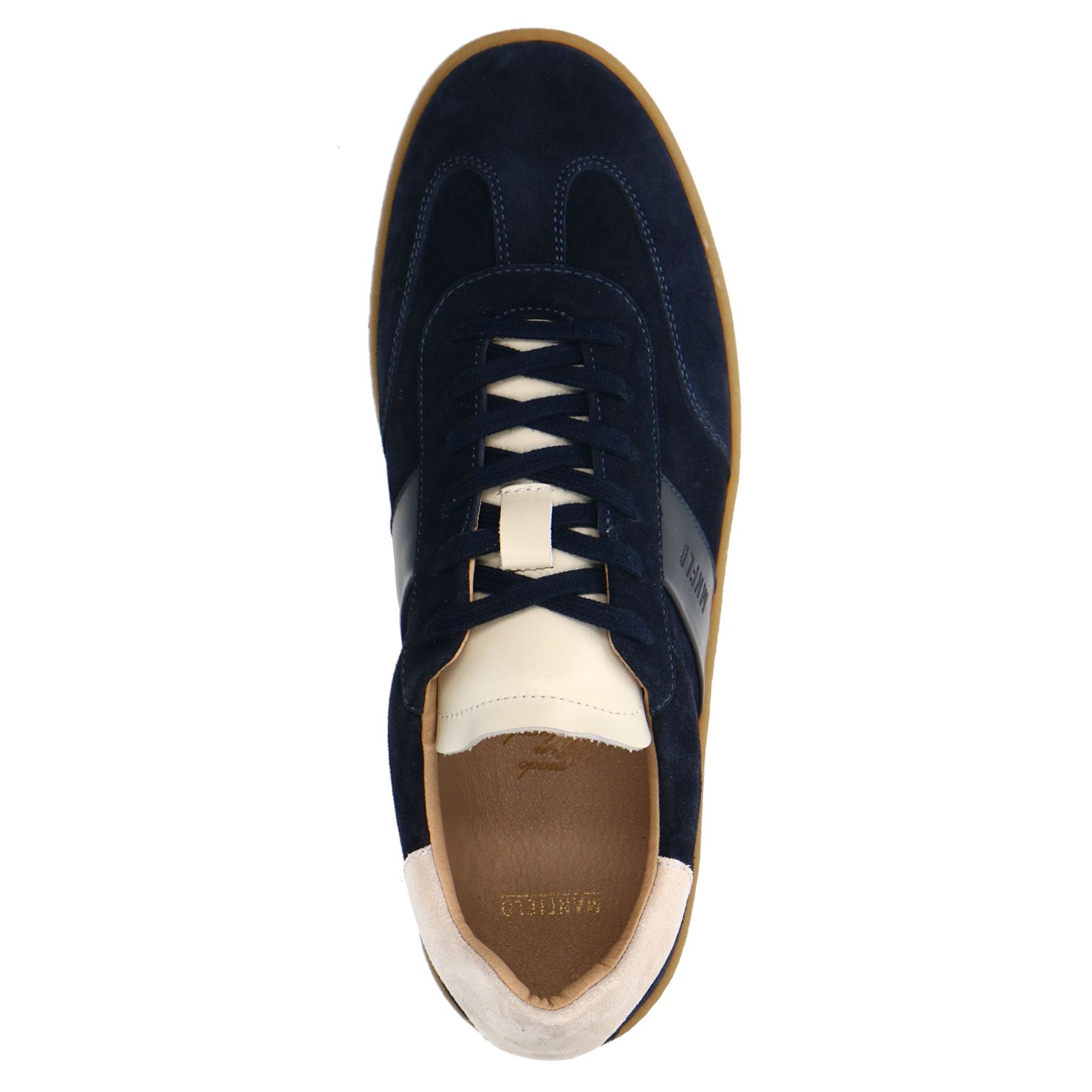 Donkerblauwe suède sneakers