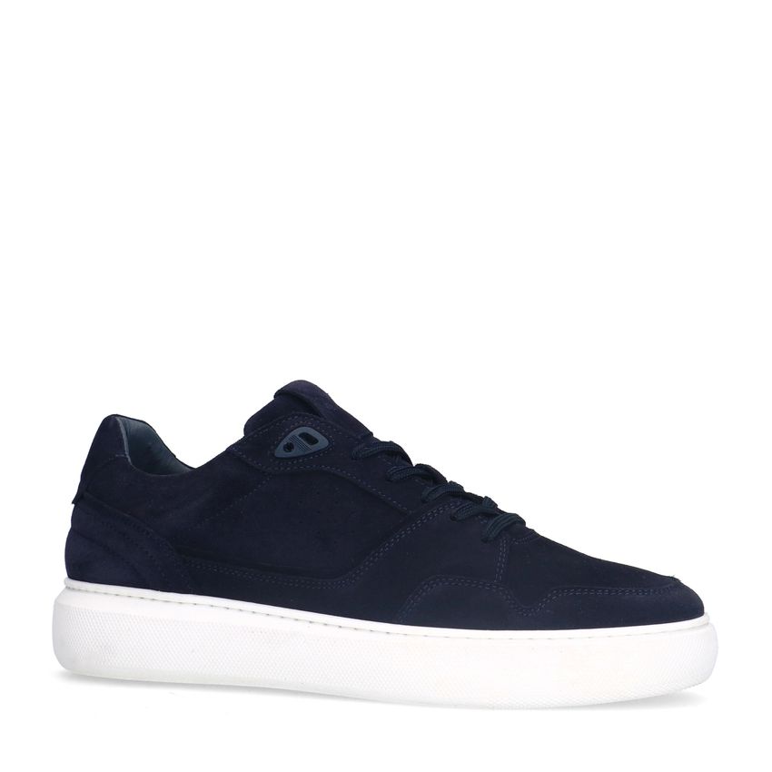 Donkerblauwe suède sneakers