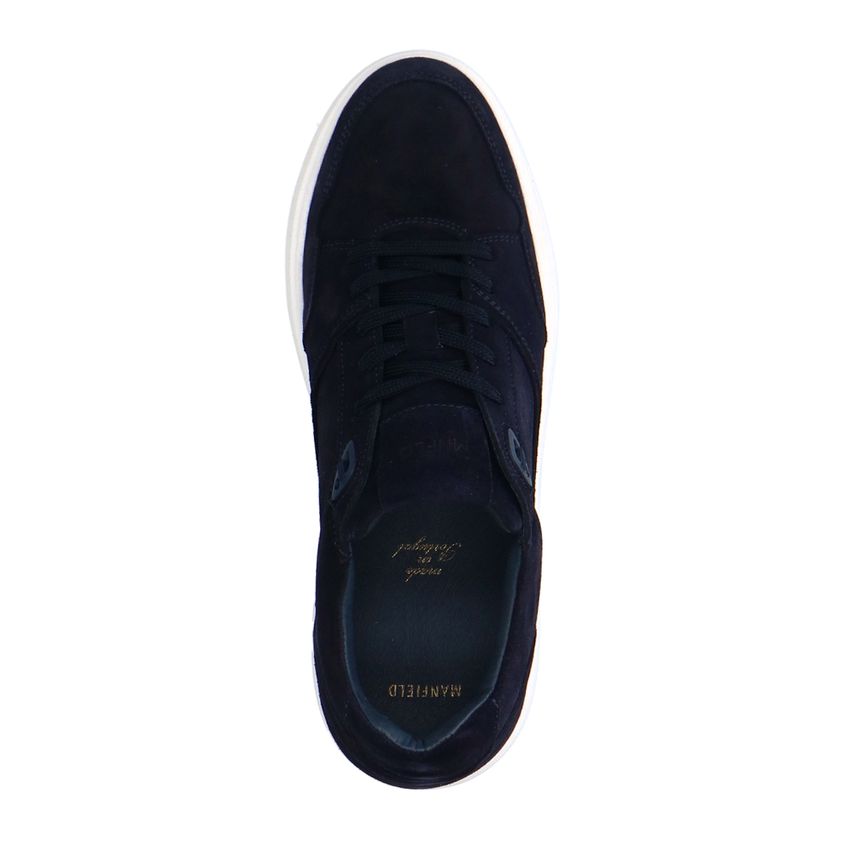 Donkerblauwe suède sneakers