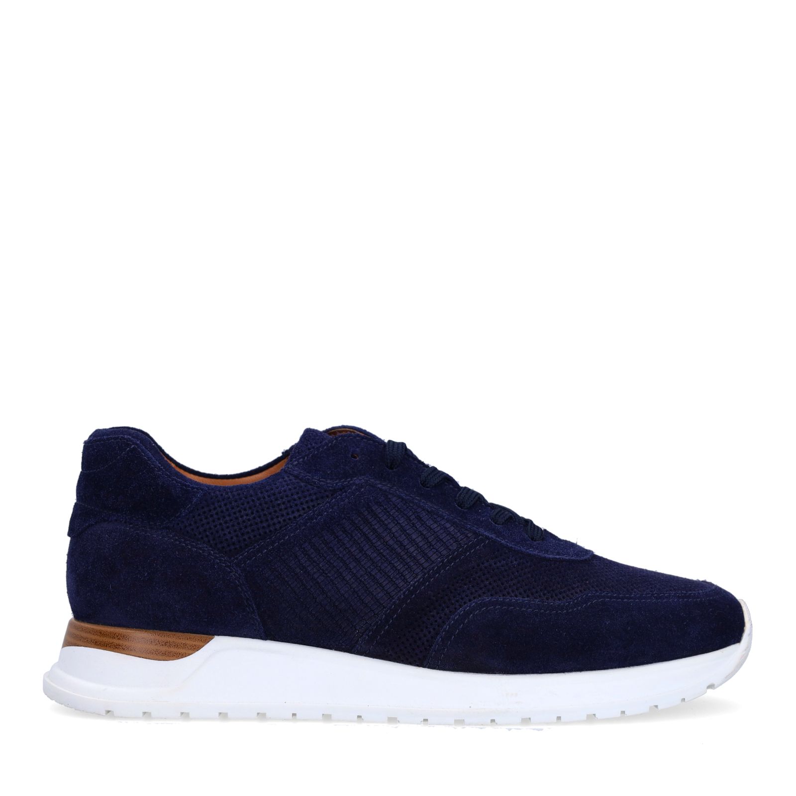 Donkerblauwe suède sneakers