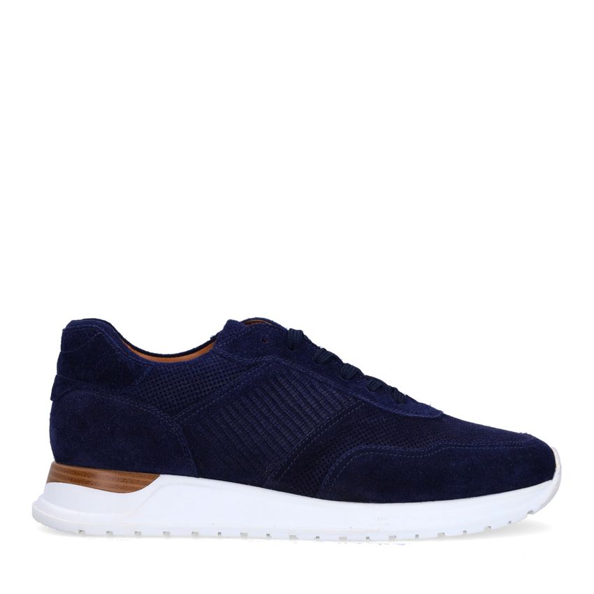 Donkerblauwe suède sneakers