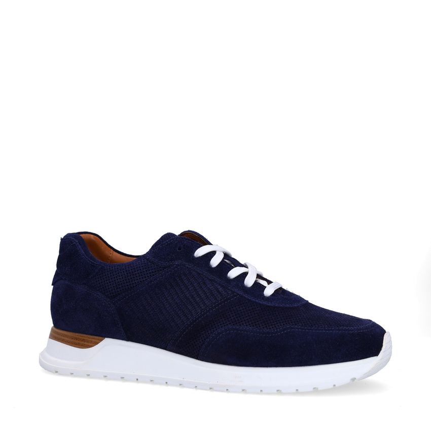 Donkerblauwe suède sneakers