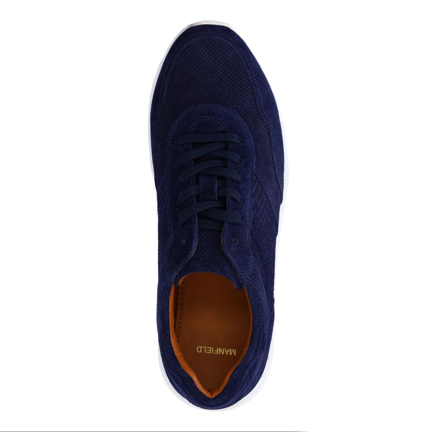 Donkerblauwe suède sneakers