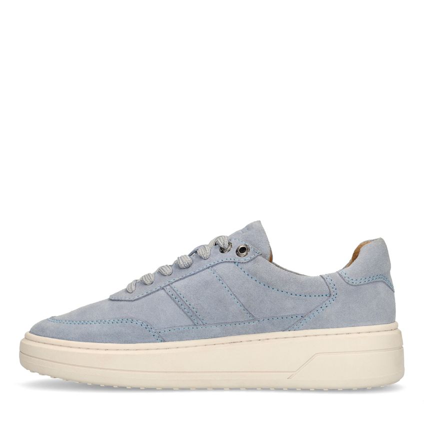Blaue Veloursleder-Sneaker