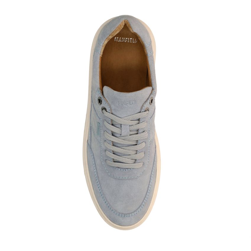 Blaue Veloursleder-Sneaker