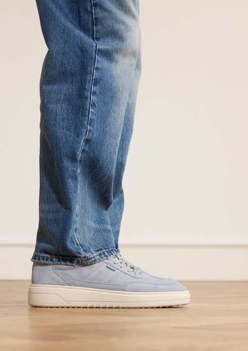 Blauwe suède sneakers