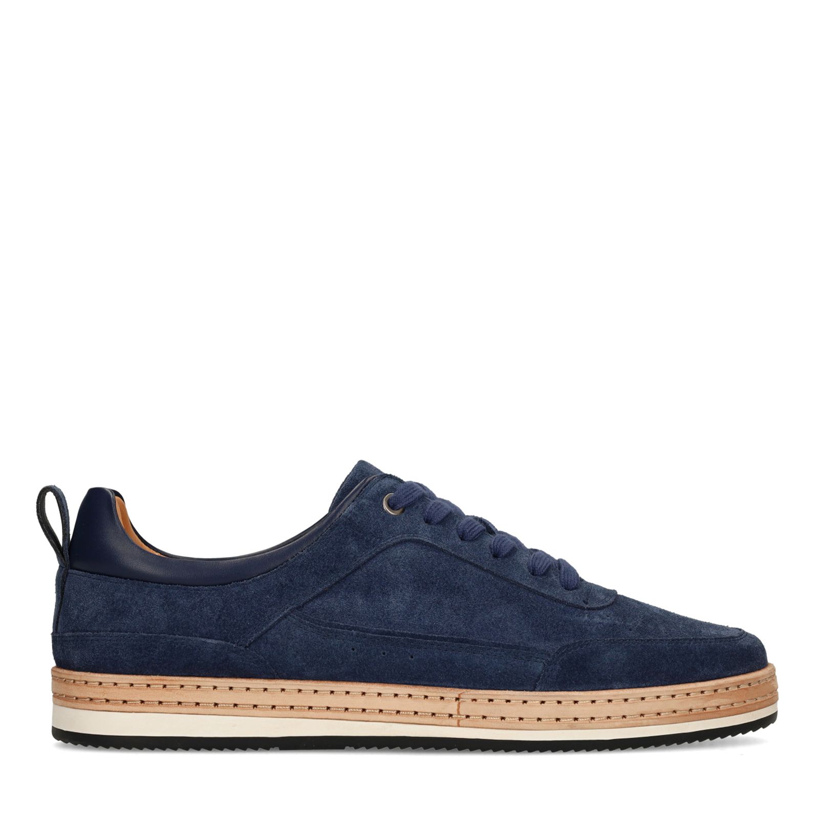 Donkerblauwe suède sneakers